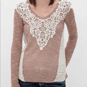Daytrip Long Sleeve V-Neck Open Weave Top